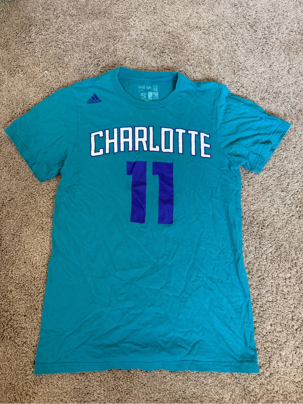 adidas Teal Crewneck Graphic Tee with White Print
